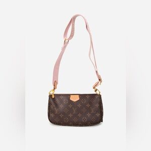 Louis Vuitton 2020 Light Pink/Monogram Pochette Main Pouch Crossbody Only